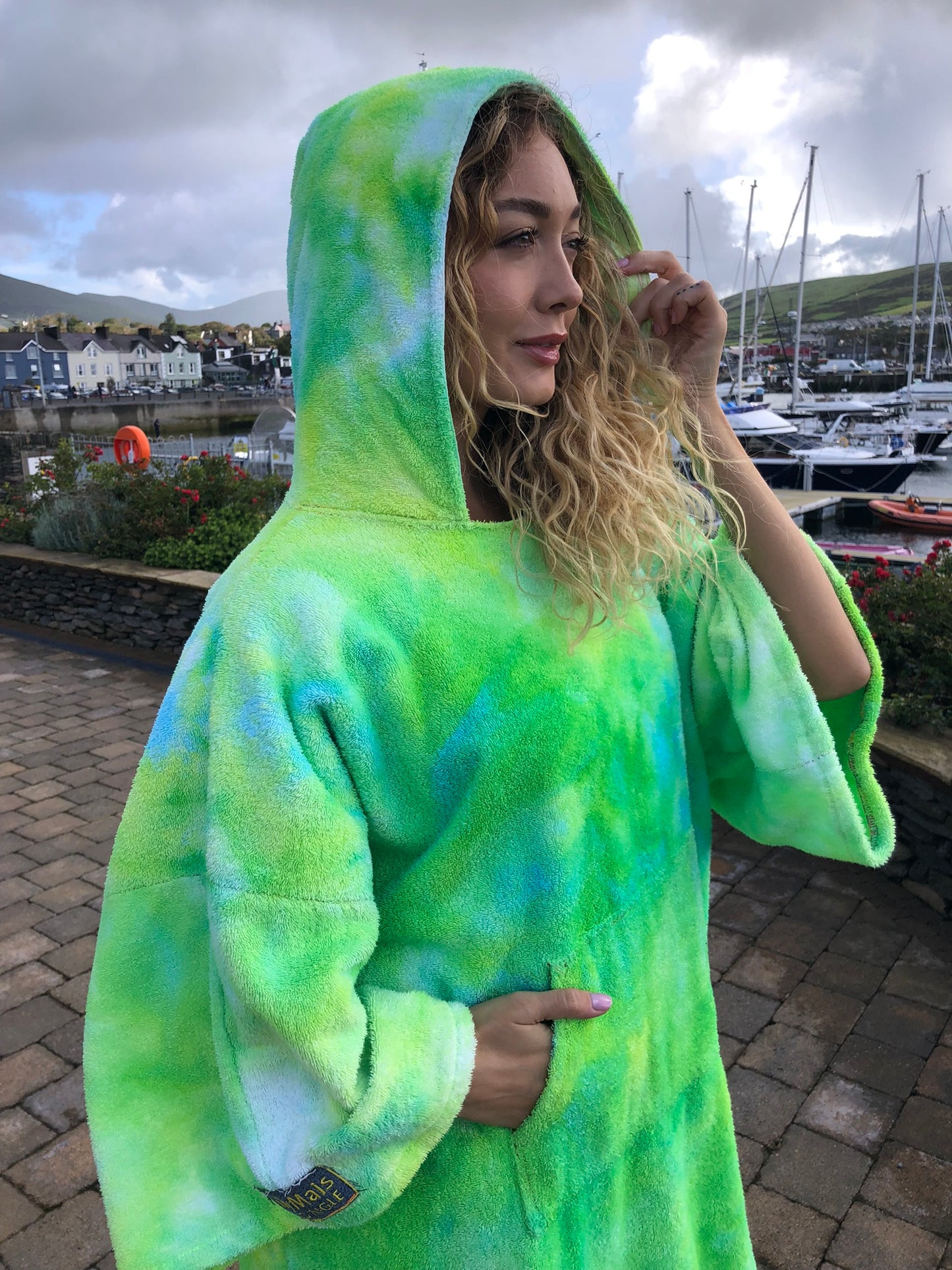 Ice-Dyed Swim Poncho / Swimrobe