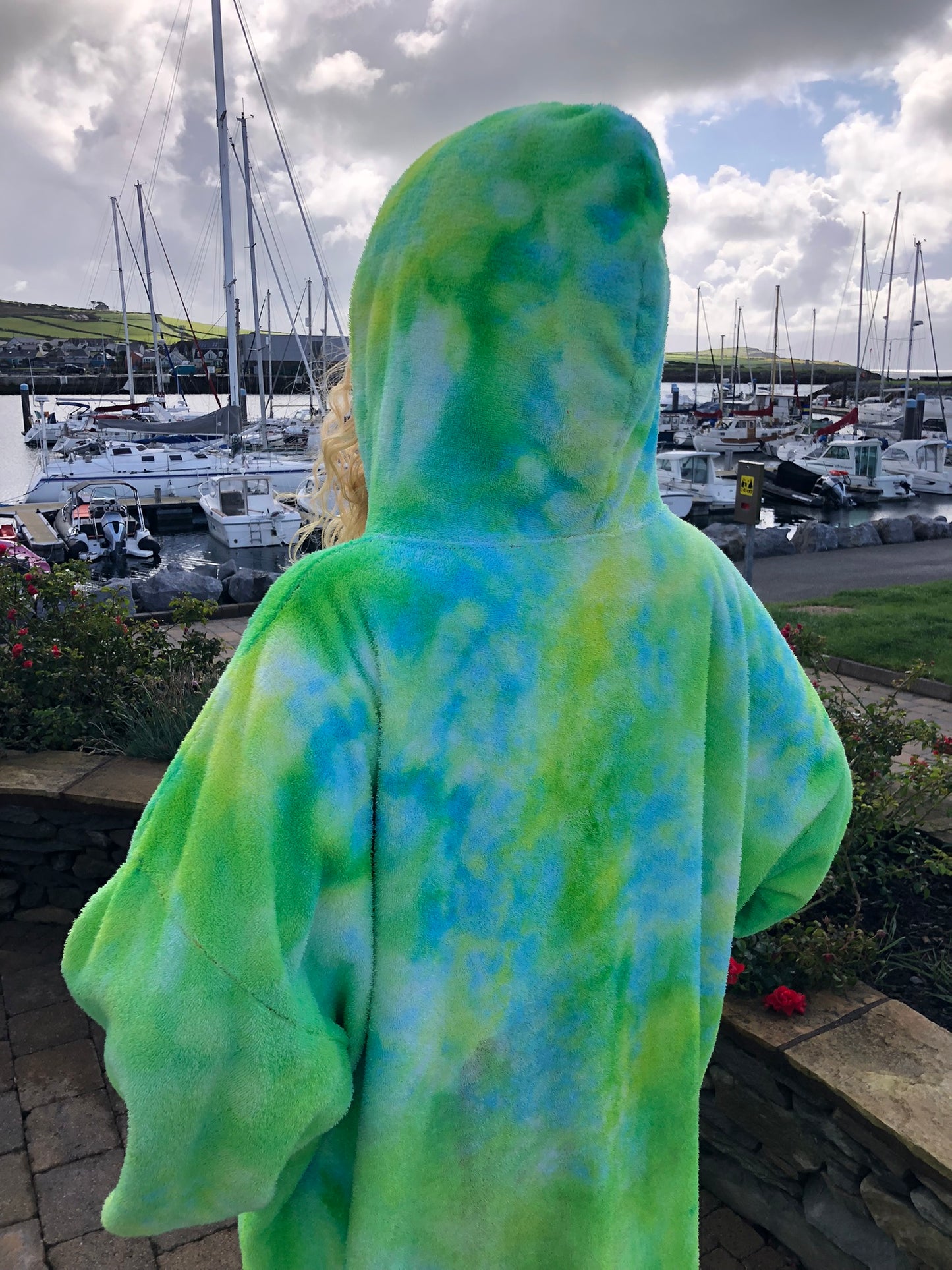 Ice-Dyed Swim Poncho / Swimrobe