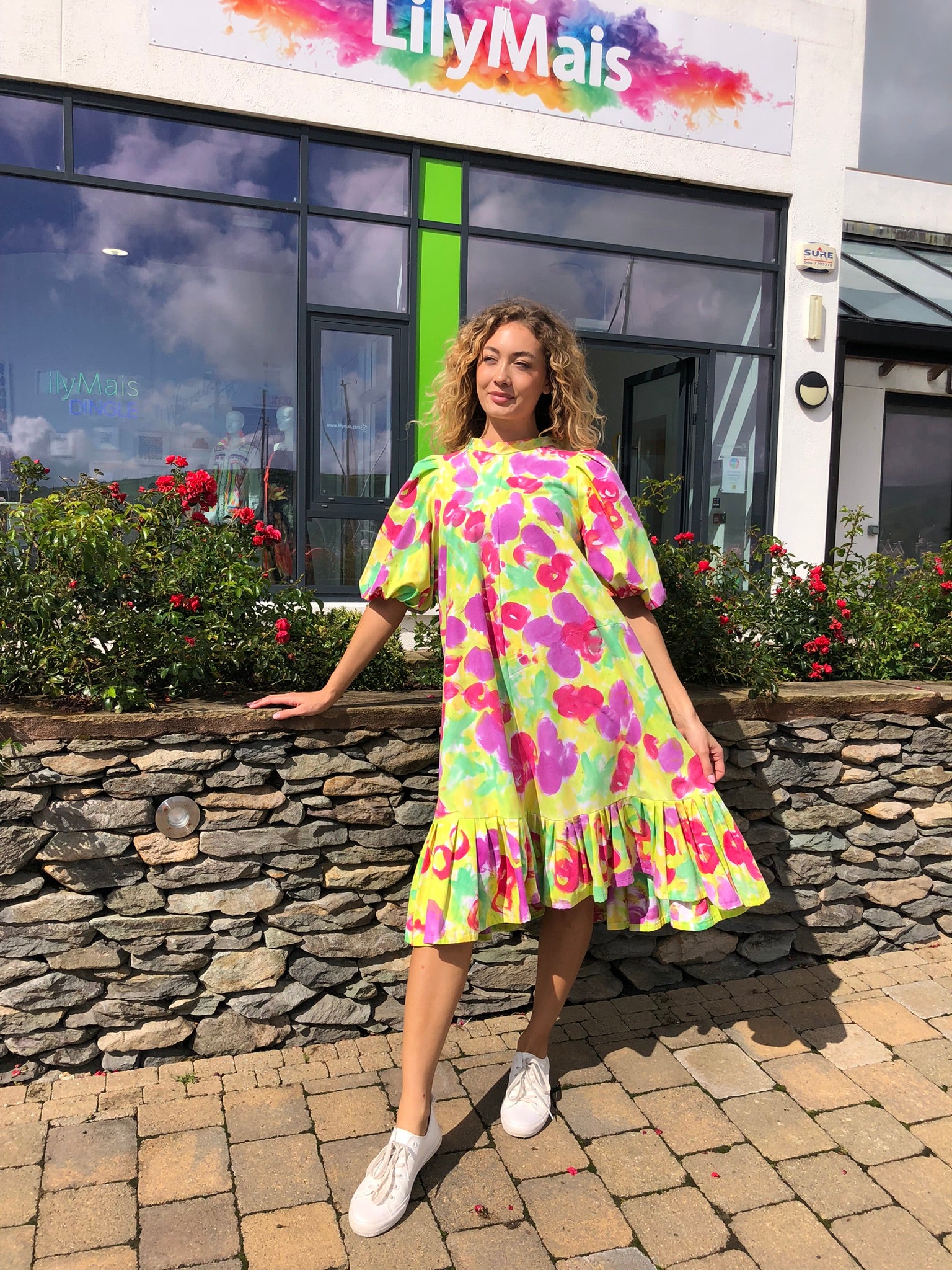 handpainted cotton dress Handpainted Cotton Dress LilyMais DINGLE