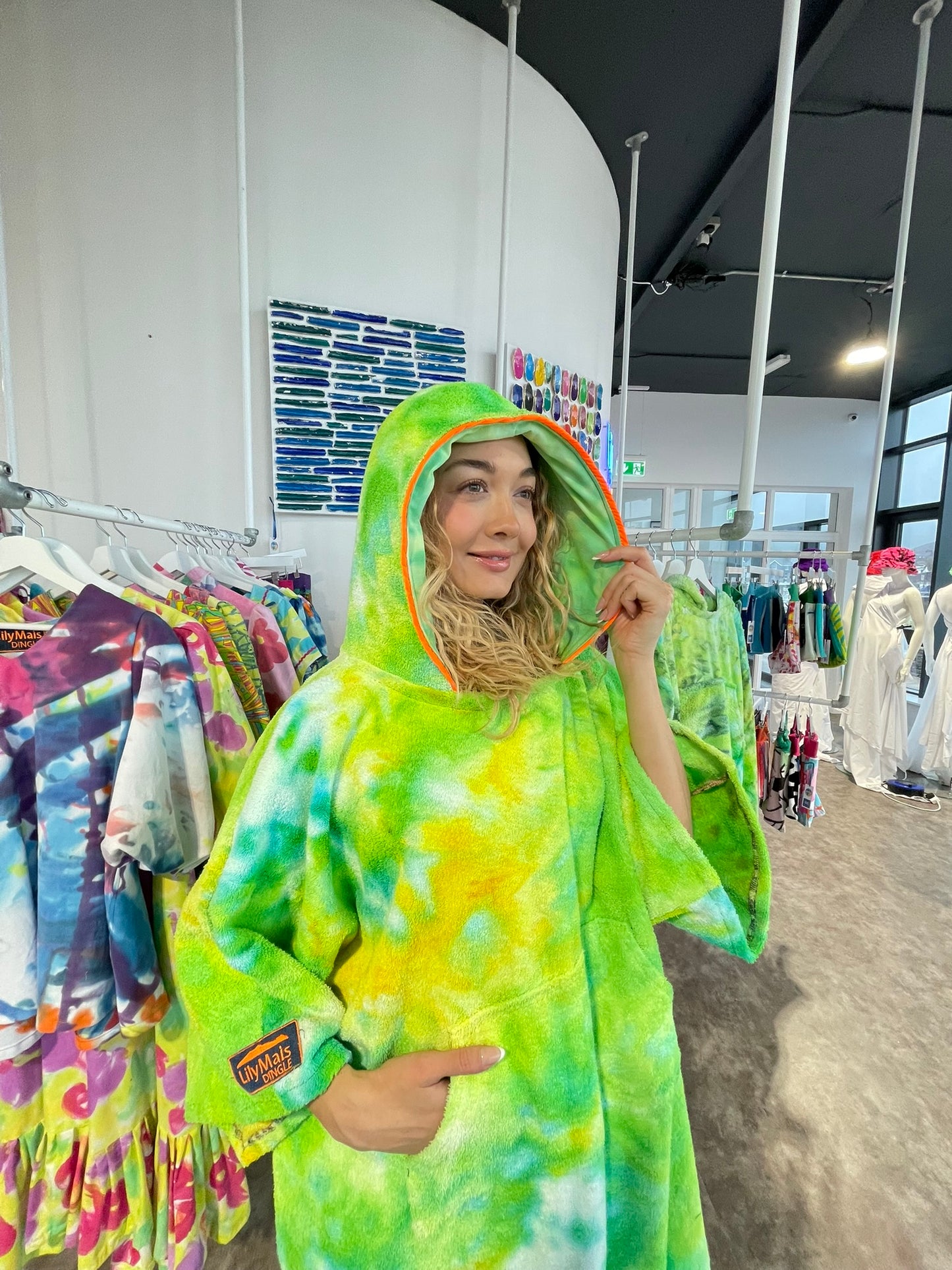 Ice-Dyed Swim Poncho / Swimrobe