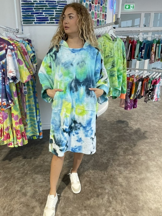 Ice-Dyed Swim Poncho / Swimrobe