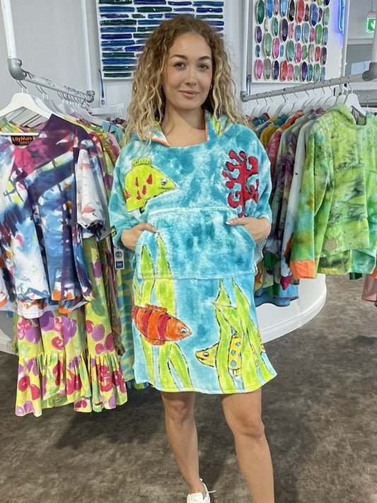 Handpainted Swim Poncho / Swimrobe