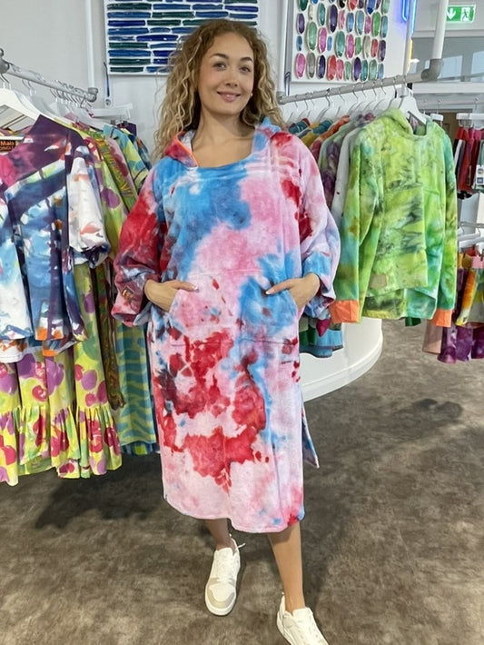 Ice-Dyed Swim Poncho / Swimrobe
