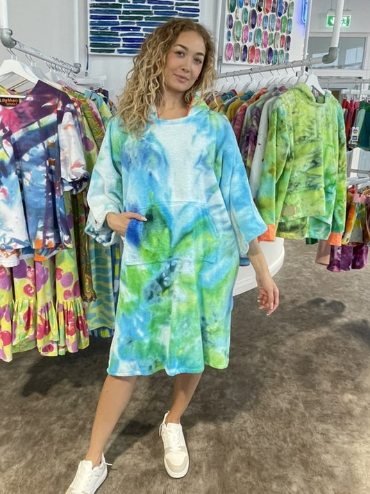 Ice-Dyed Swim Poncho / Swimrobe