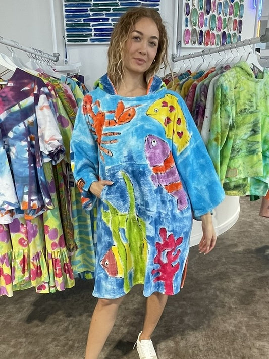 Handpainted Swim Poncho / Swimrobe