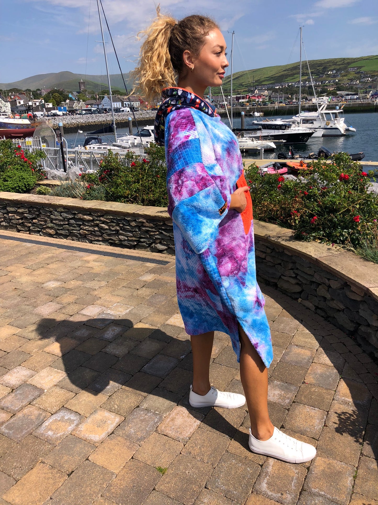 Ice-Dyed Swim Poncho / Swimrobe - Adult size