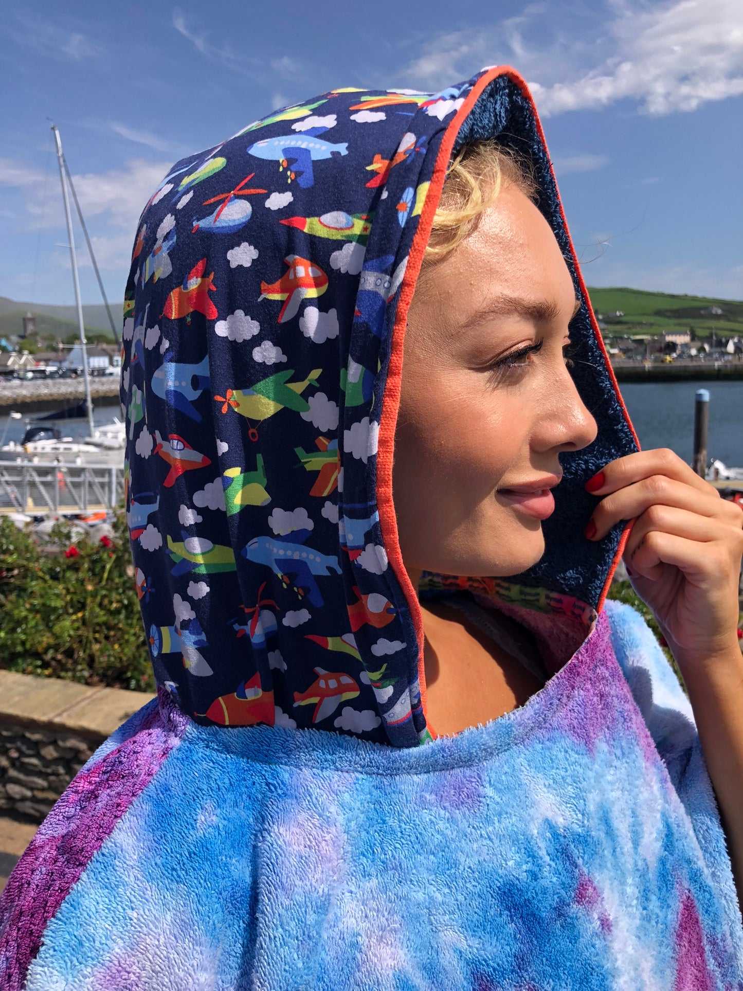 Ice-Dyed Swim Poncho / Swimrobe - Adult size