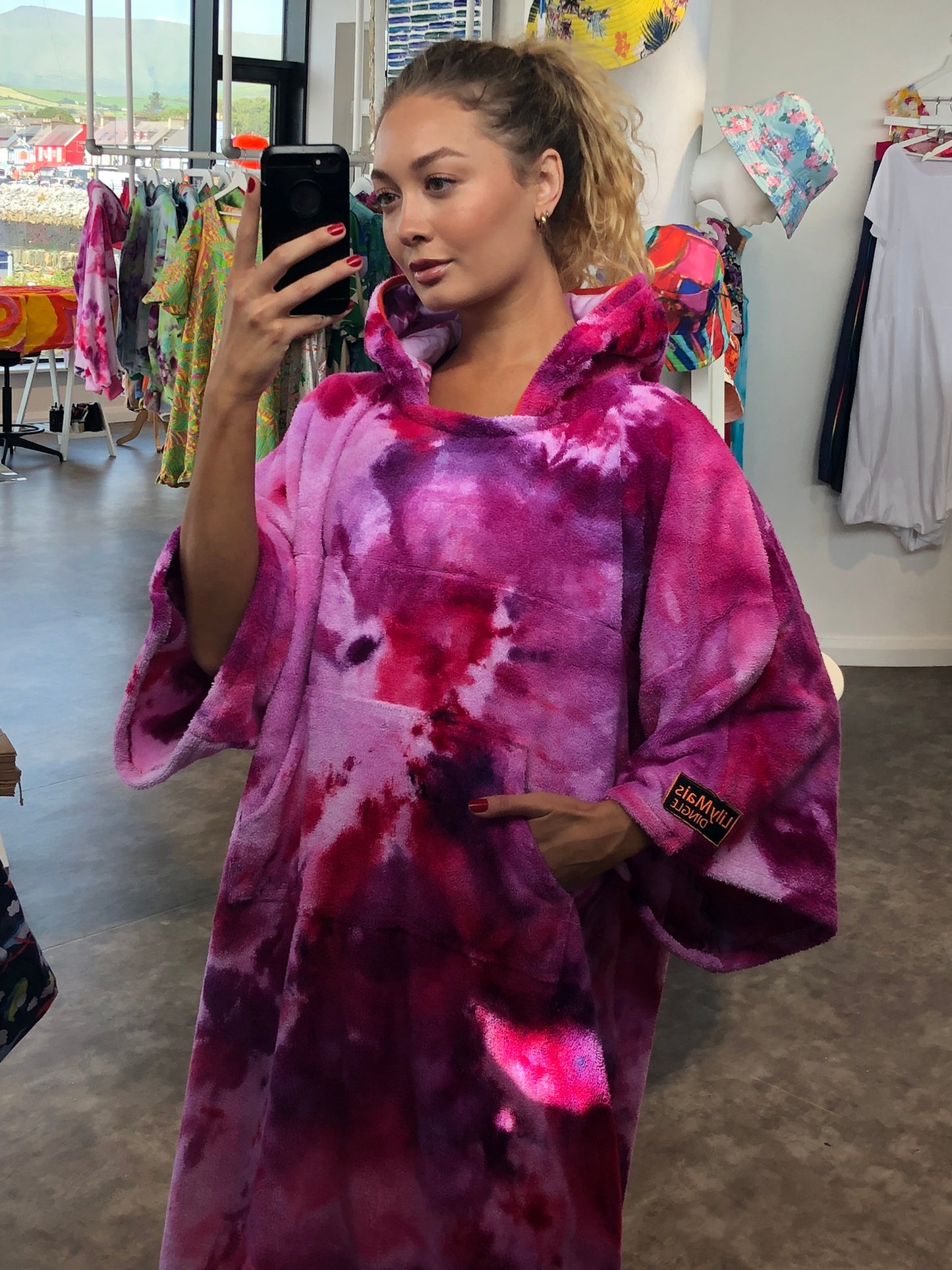 Ice-Dyed Swim Poncho / Swimrobe - Adult size