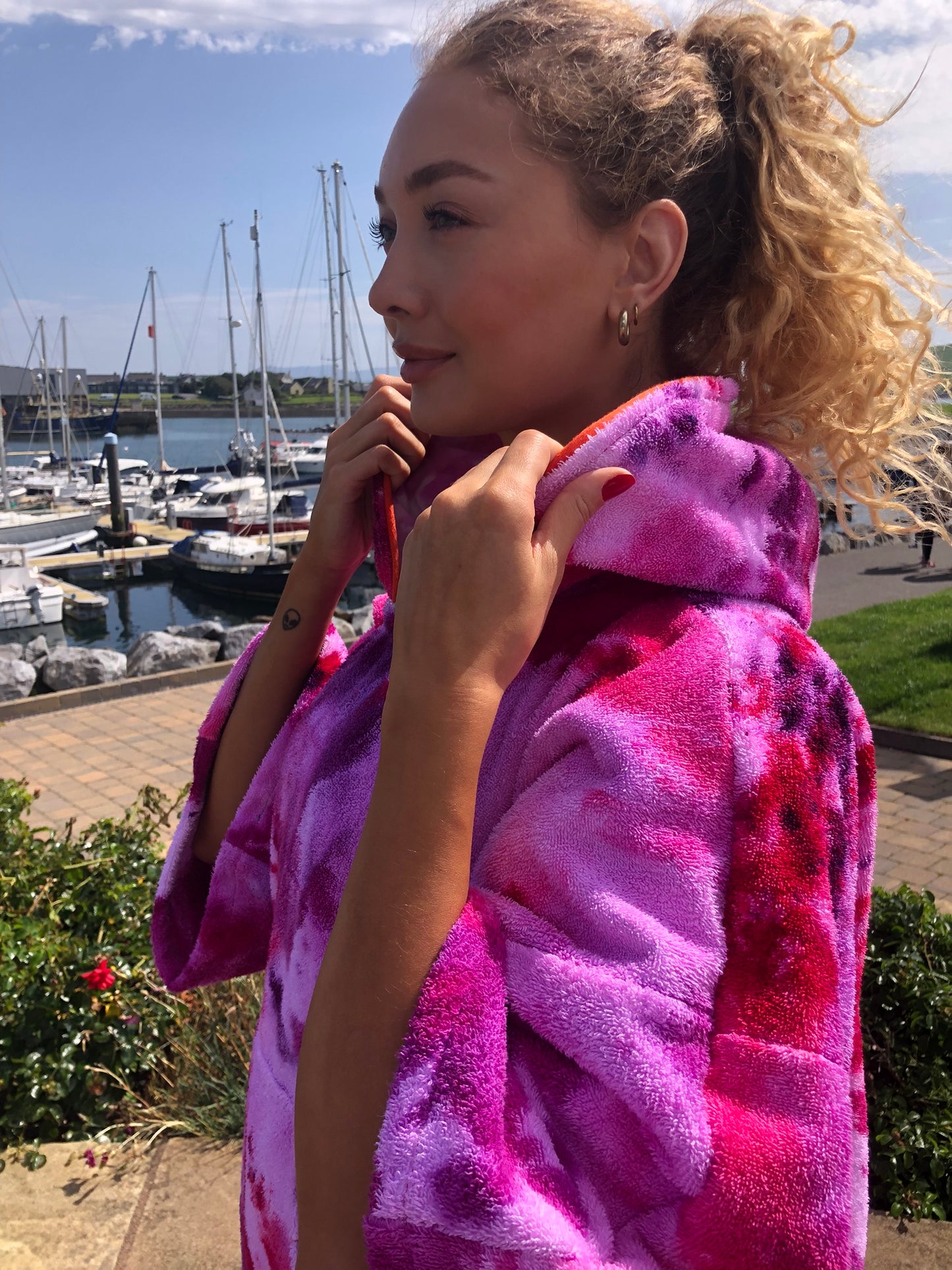 Ice-Dyed Swim Poncho / Swimrobe - Adult size