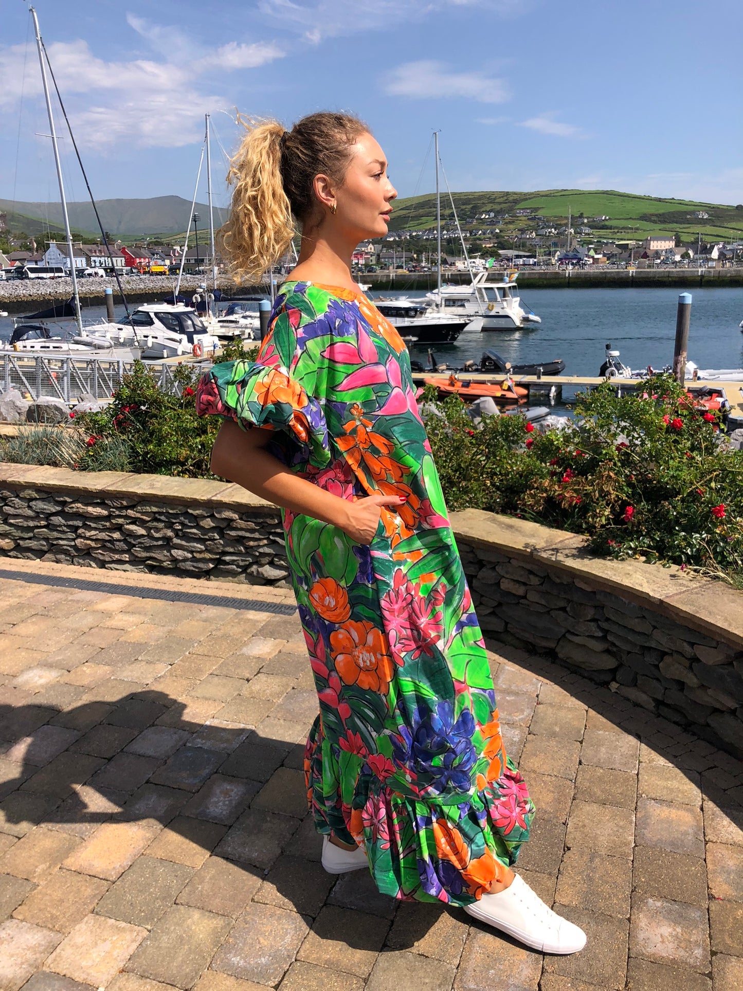 Handpainted Cotton Maxi Dress