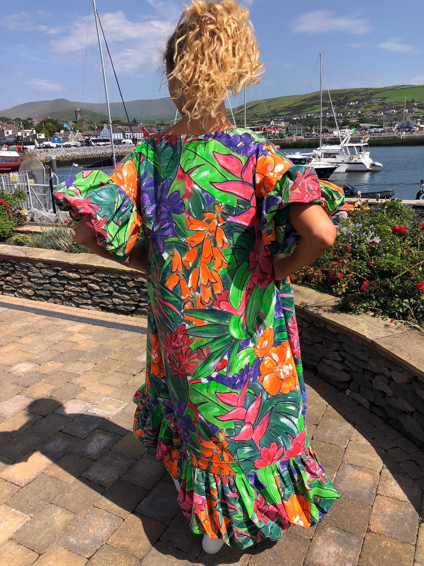 Handpainted Cotton Maxi Dress