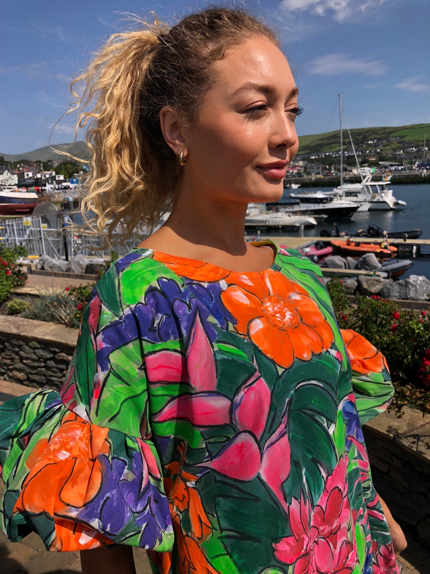 Handpainted Cotton Maxi Dress