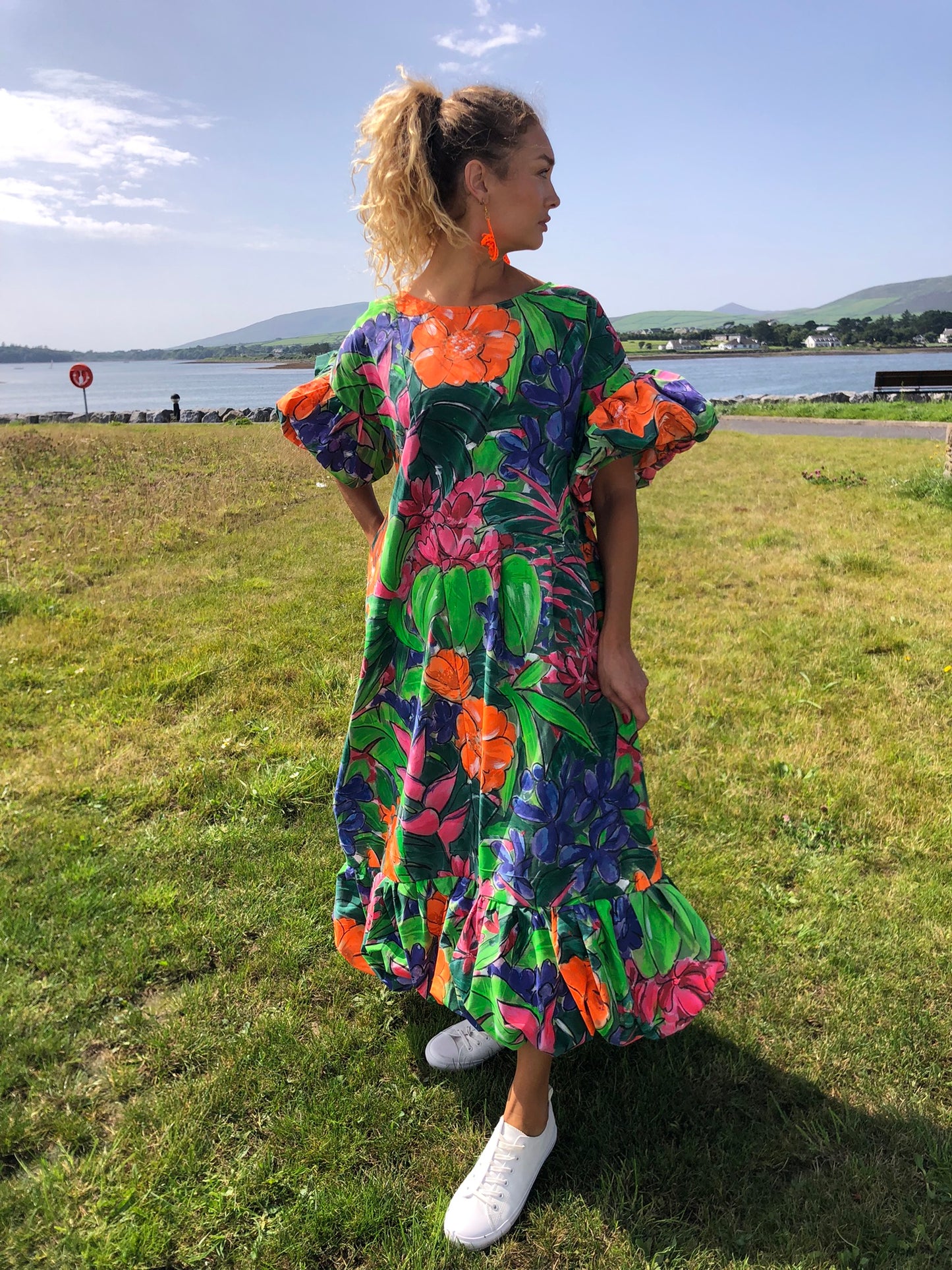 Handpainted Cotton Maxi Dress