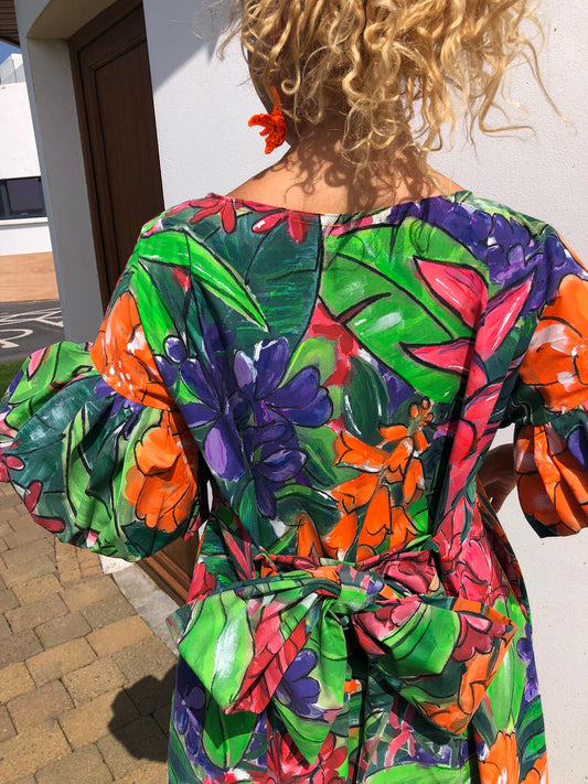 Handpainted Cotton Maxi Dress