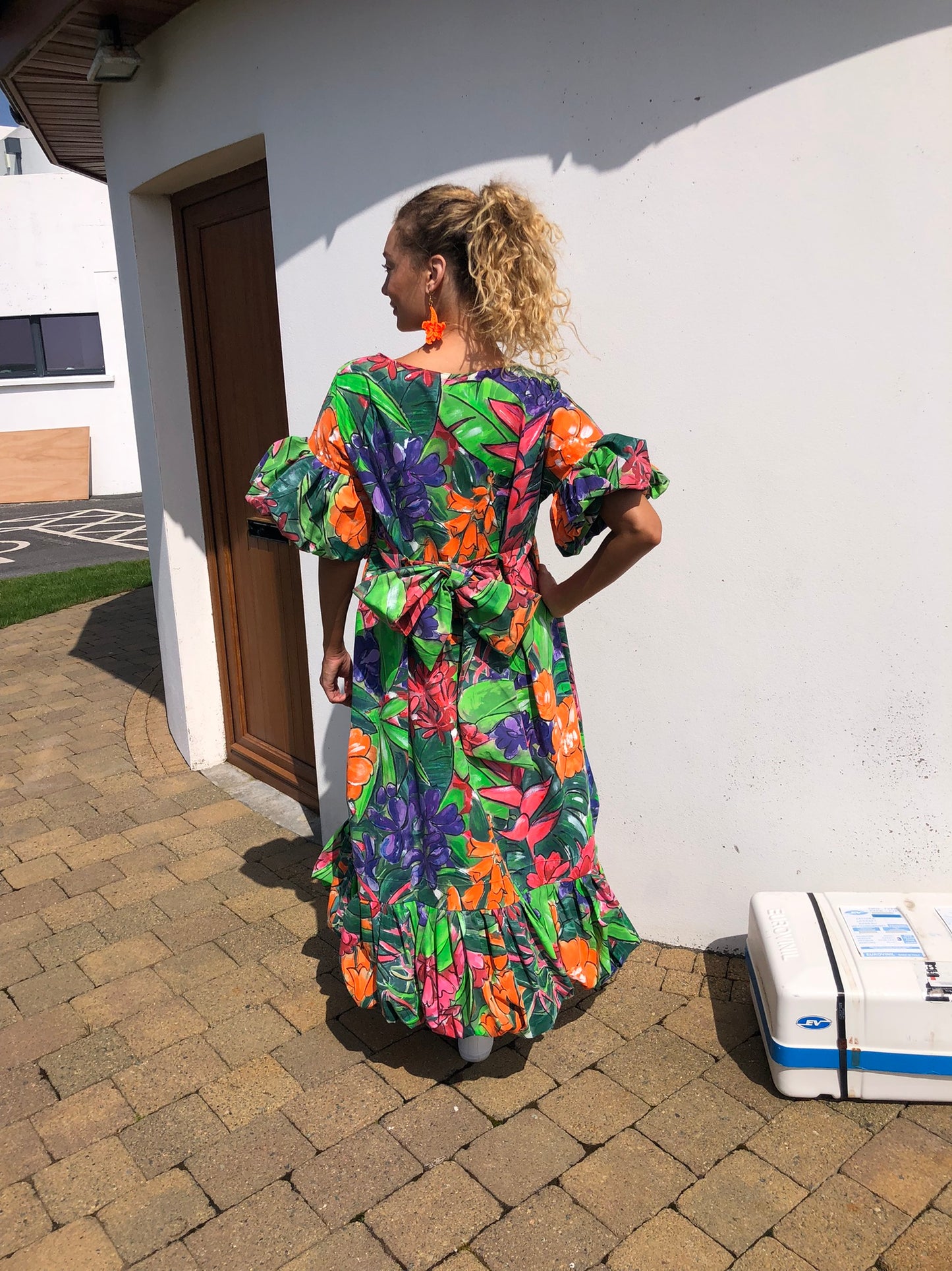 Handpainted Cotton Maxi Dress