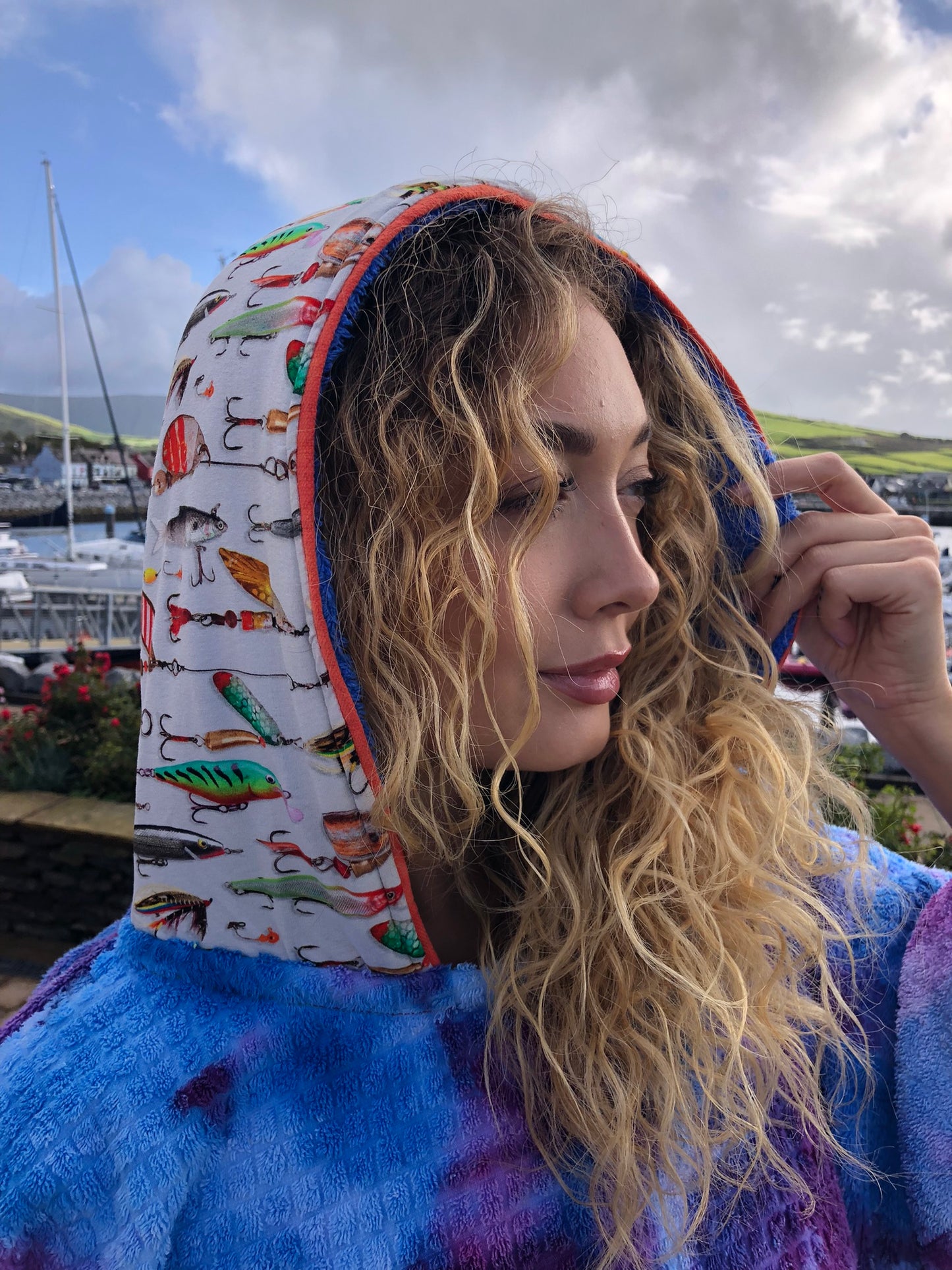 Ice-Dyed Swim Poncho / Swimrobe