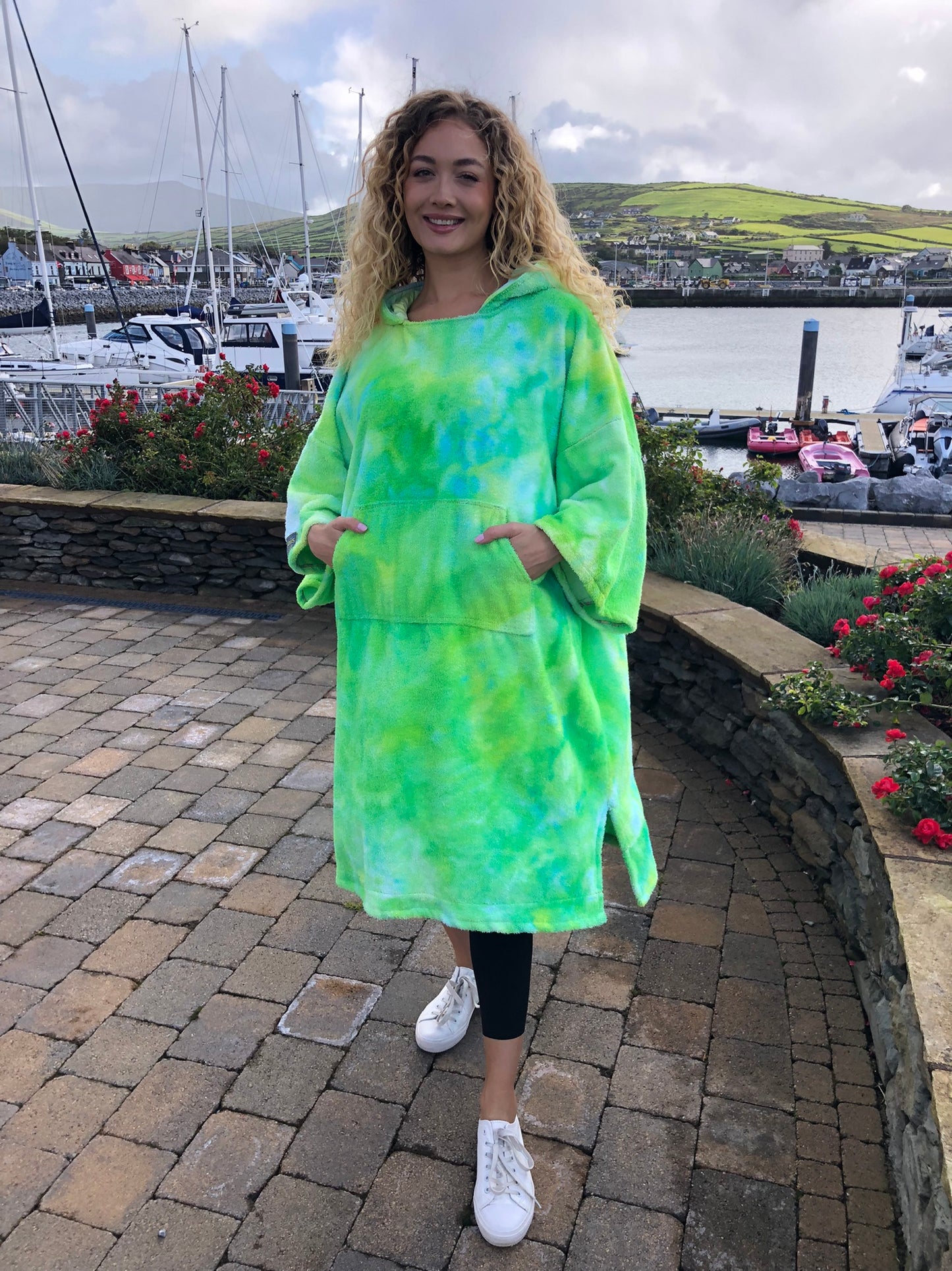 Ice-Dyed Swim Poncho / Swimrobe