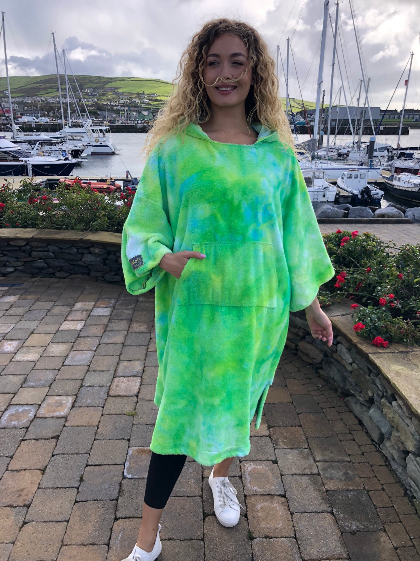 Ice-Dyed Swim Poncho / Swimrobe