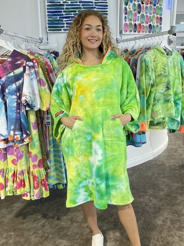 Ice-Dyed Swim Poncho / Swimrobe
