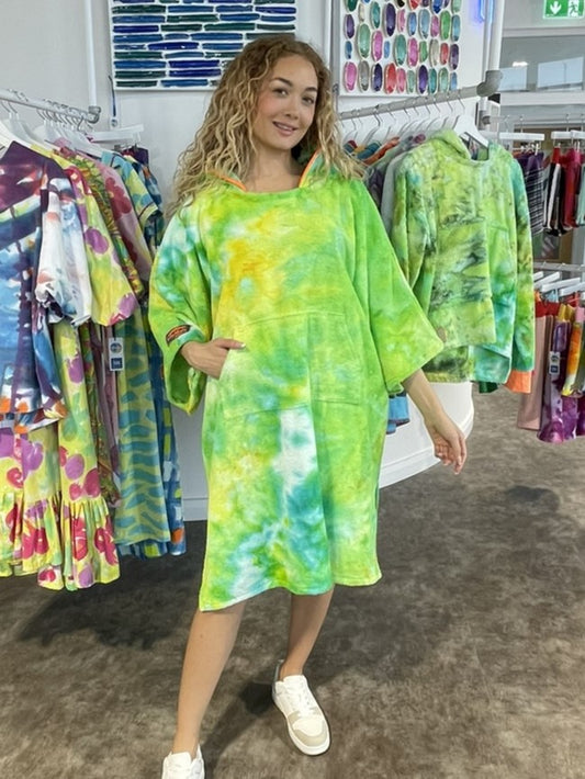 Ice-Dyed Swim Poncho / Swimrobe