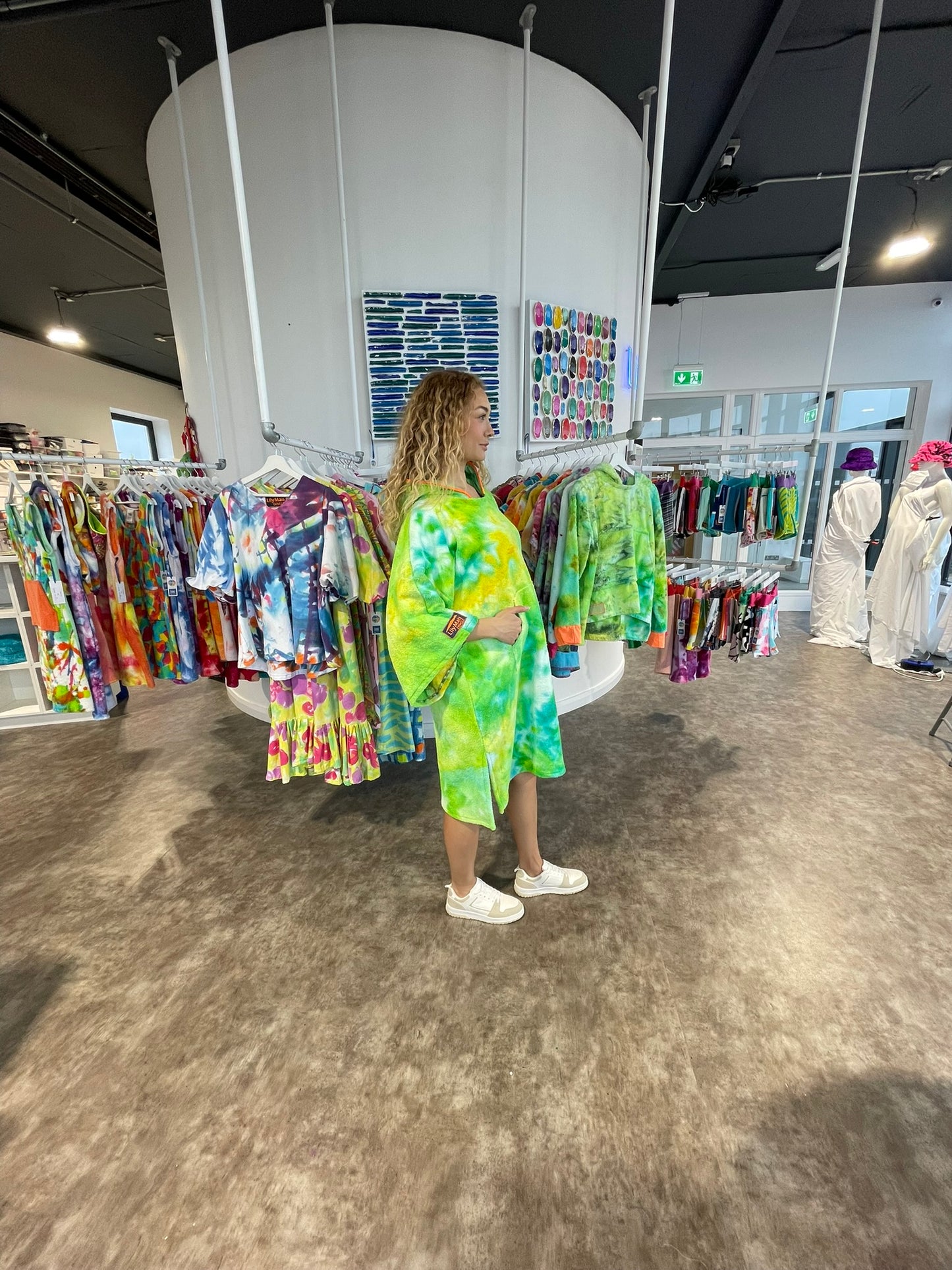 Ice-Dyed Swim Poncho / Swimrobe