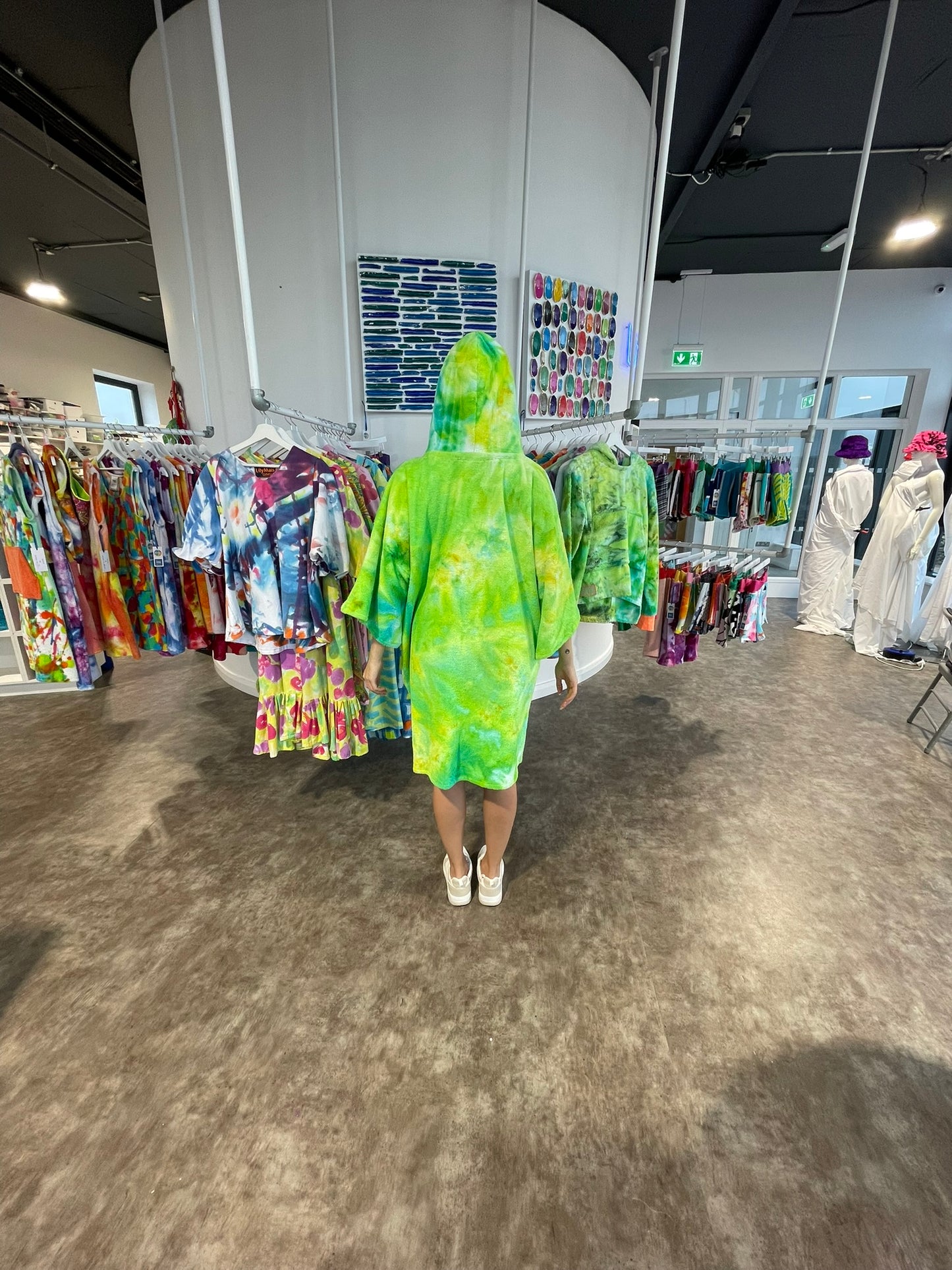 Ice-Dyed Swim Poncho / Swimrobe