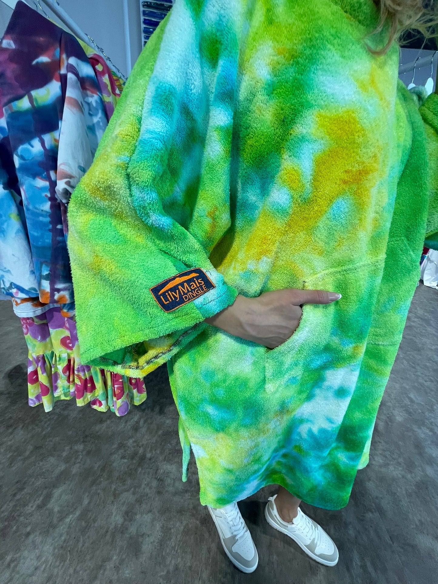 Ice-Dyed Swim Poncho / Swimrobe