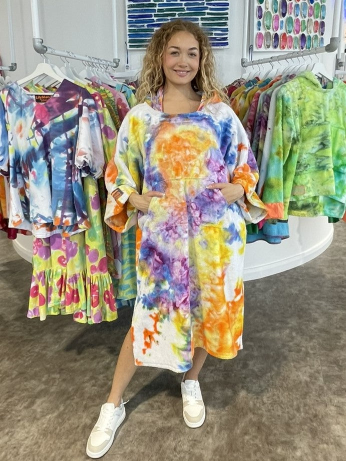 Ice-Dyed Swim Poncho / Swimrobe