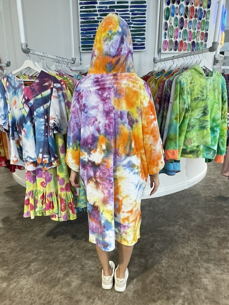 Ice-Dyed Swim Poncho / Swimrobe