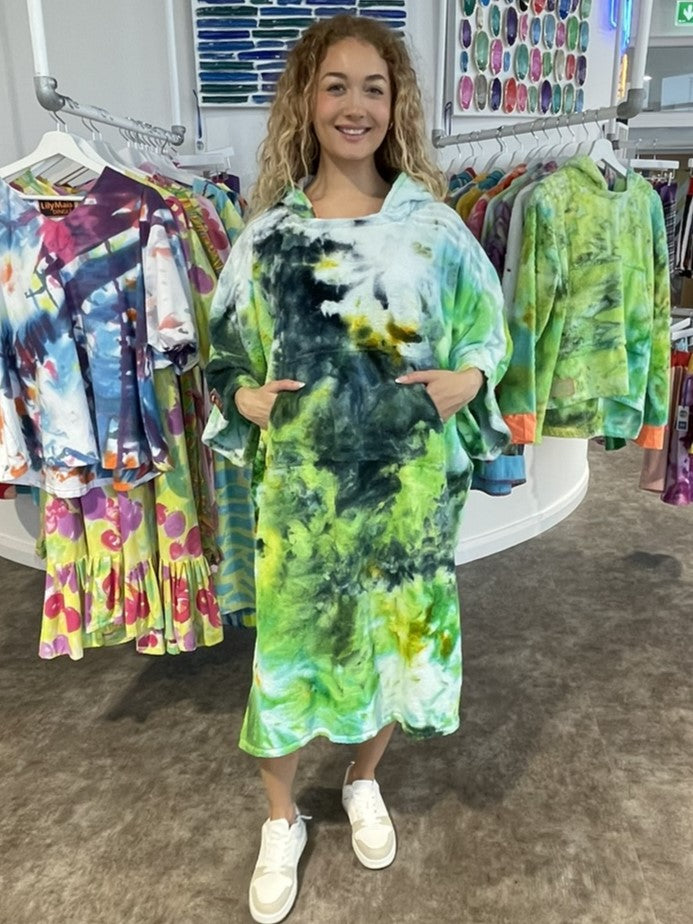 Ice-Dyed Swim Poncho / Swimrobe