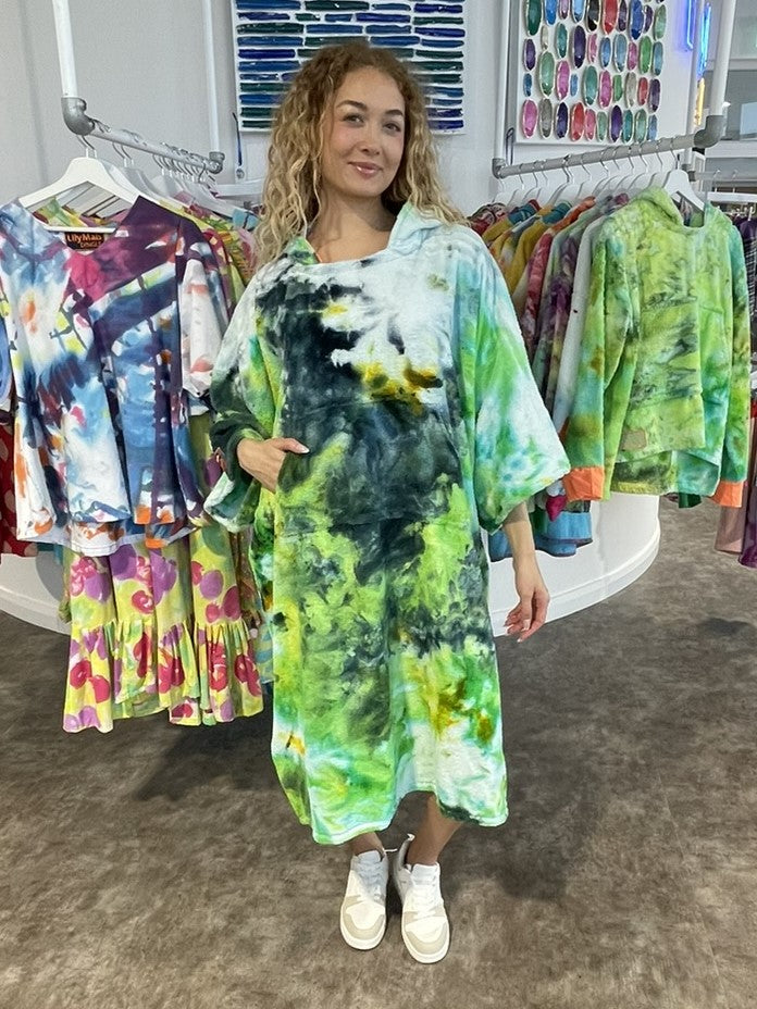 Ice-Dyed Swim Poncho / Swimrobe