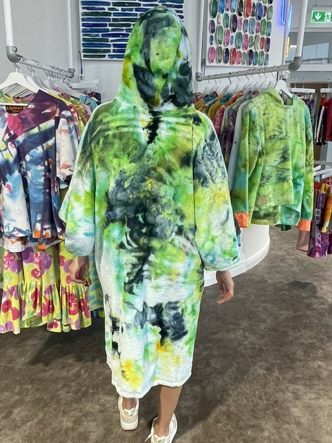 Ice-Dyed Swim Poncho / Swimrobe