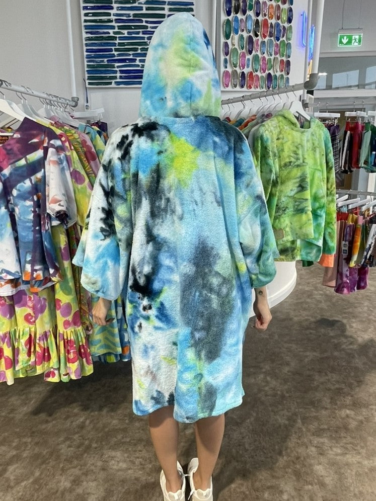 Ice-Dyed Swim Poncho / Swimrobe