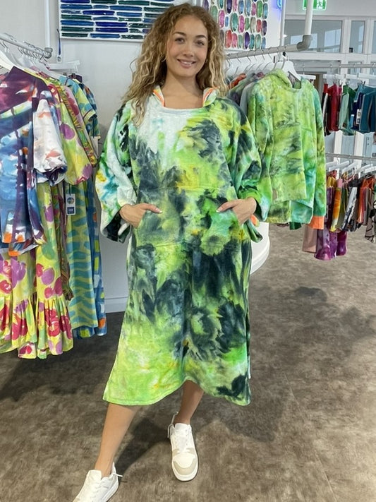 Ice-Dyed Swim Poncho / Swimrobe