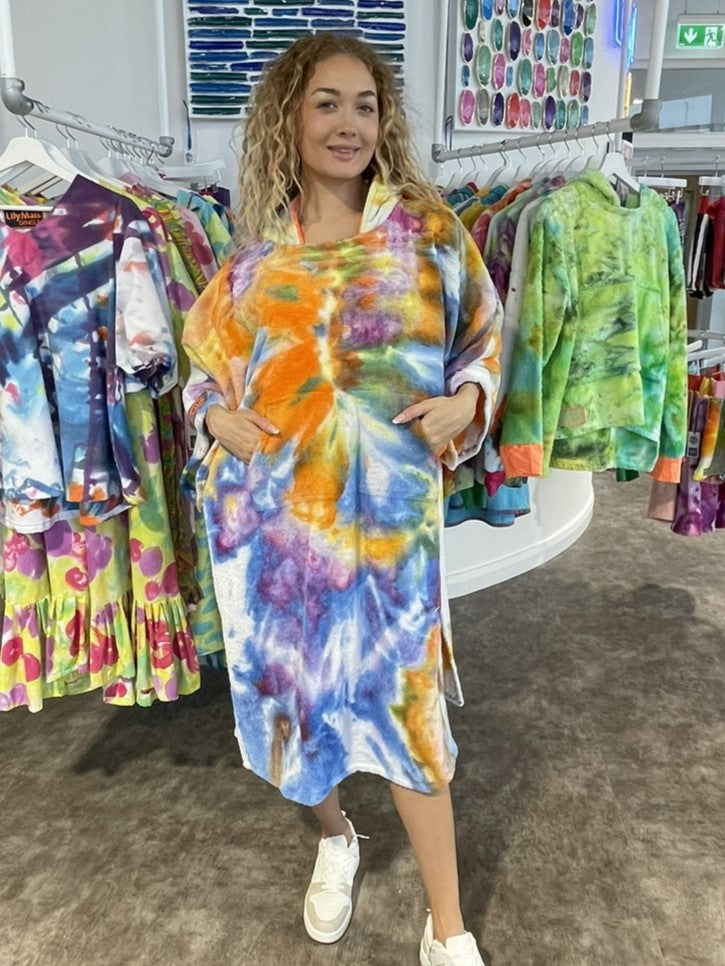 Ice-Dyed Swim Poncho / Swimrobe