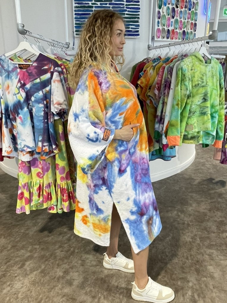Ice-Dyed Swim Poncho / Swimrobe