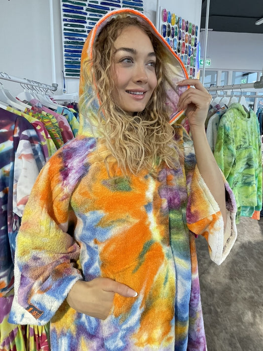 Ice-Dyed Swim Poncho / Swimrobe