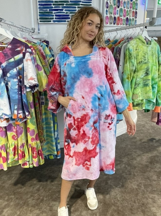 Ice-Dyed Swim Poncho / Swimrobe