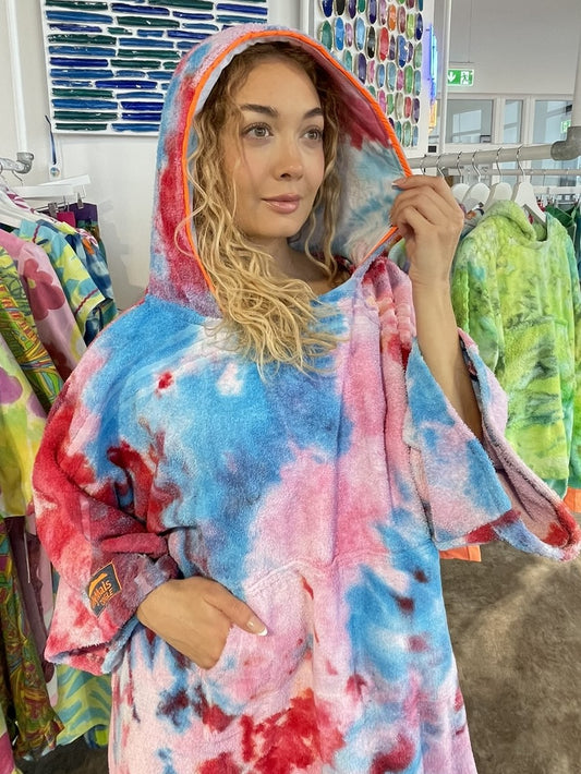 Ice-Dyed Swim Poncho / Swimrobe