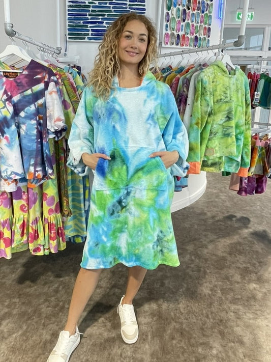 Ice-Dyed Swim Poncho / Swimrobe