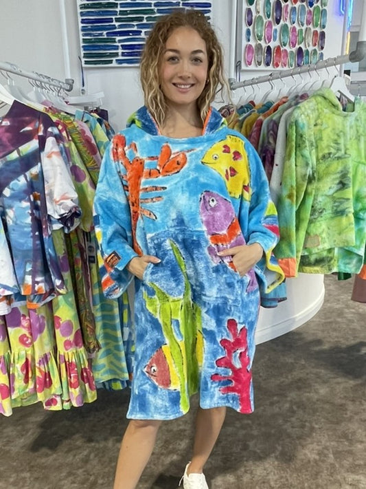Handpainted Swim Poncho / Swimrobe