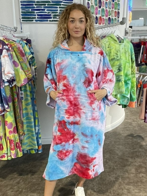 Ice-Dyed Swim Poncho / Swimrobe