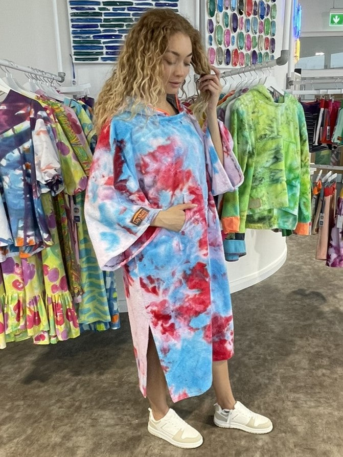 Ice-Dyed Swim Poncho / Swimrobe