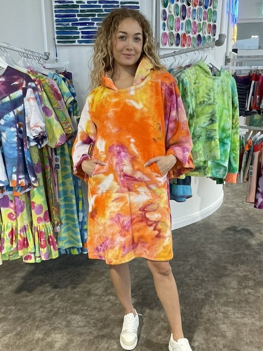 Ice-Dyed Swim Poncho / Swimrobe