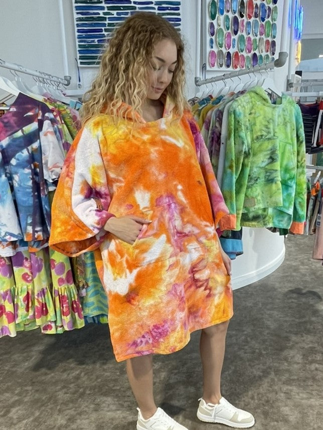 Ice-Dyed Swim Poncho / Swimrobe