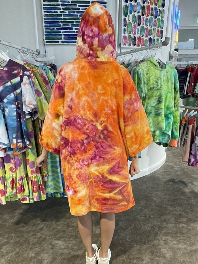 Ice-Dyed Swim Poncho / Swimrobe