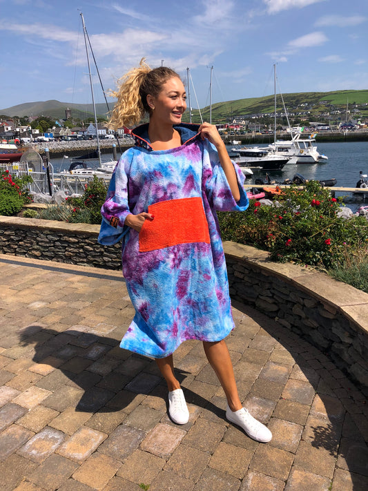 Ice-Dyed Swim Poncho / Swimrobe - Adult size