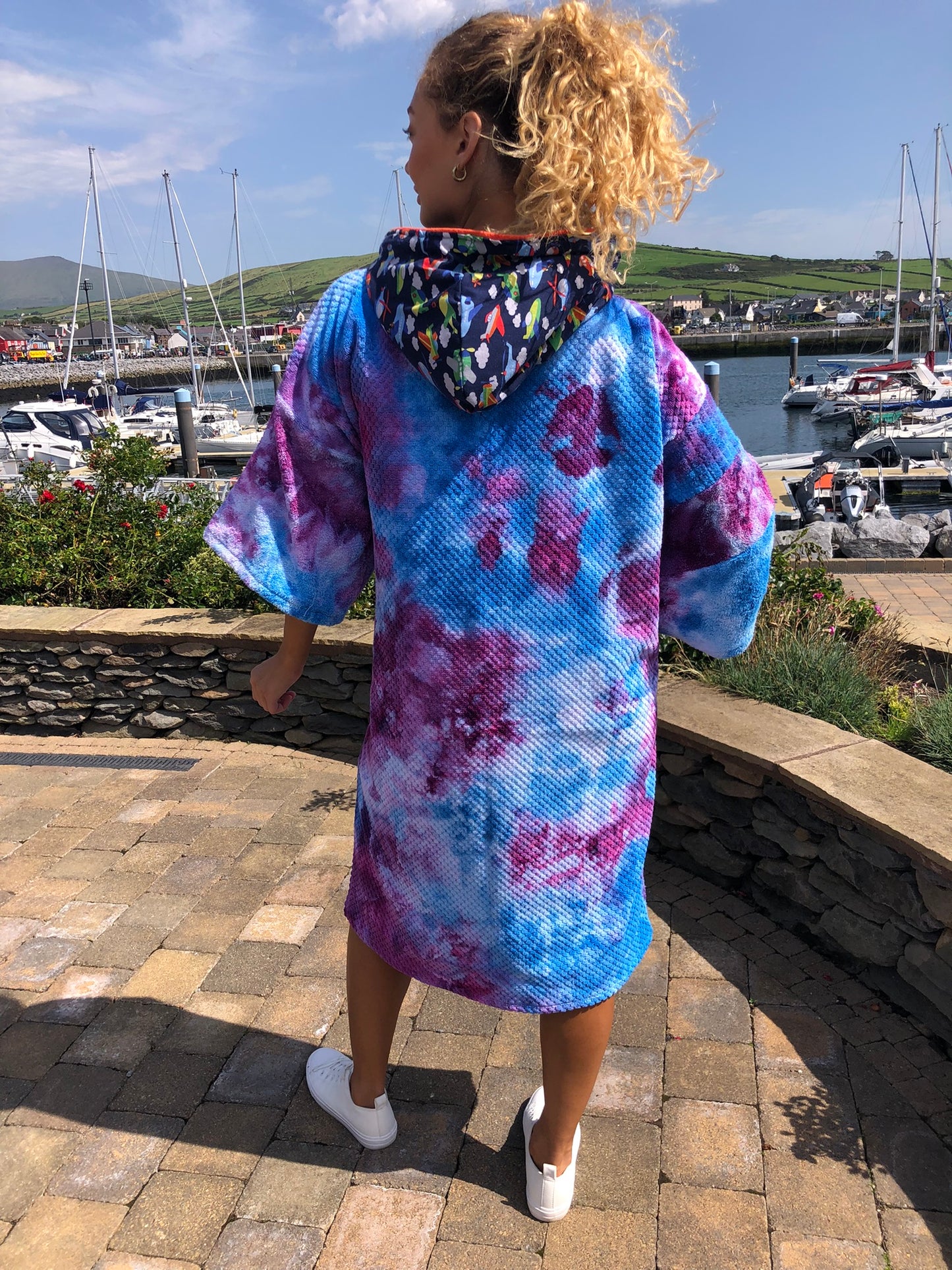 Ice-Dyed Swim Poncho / Swimrobe - Adult size