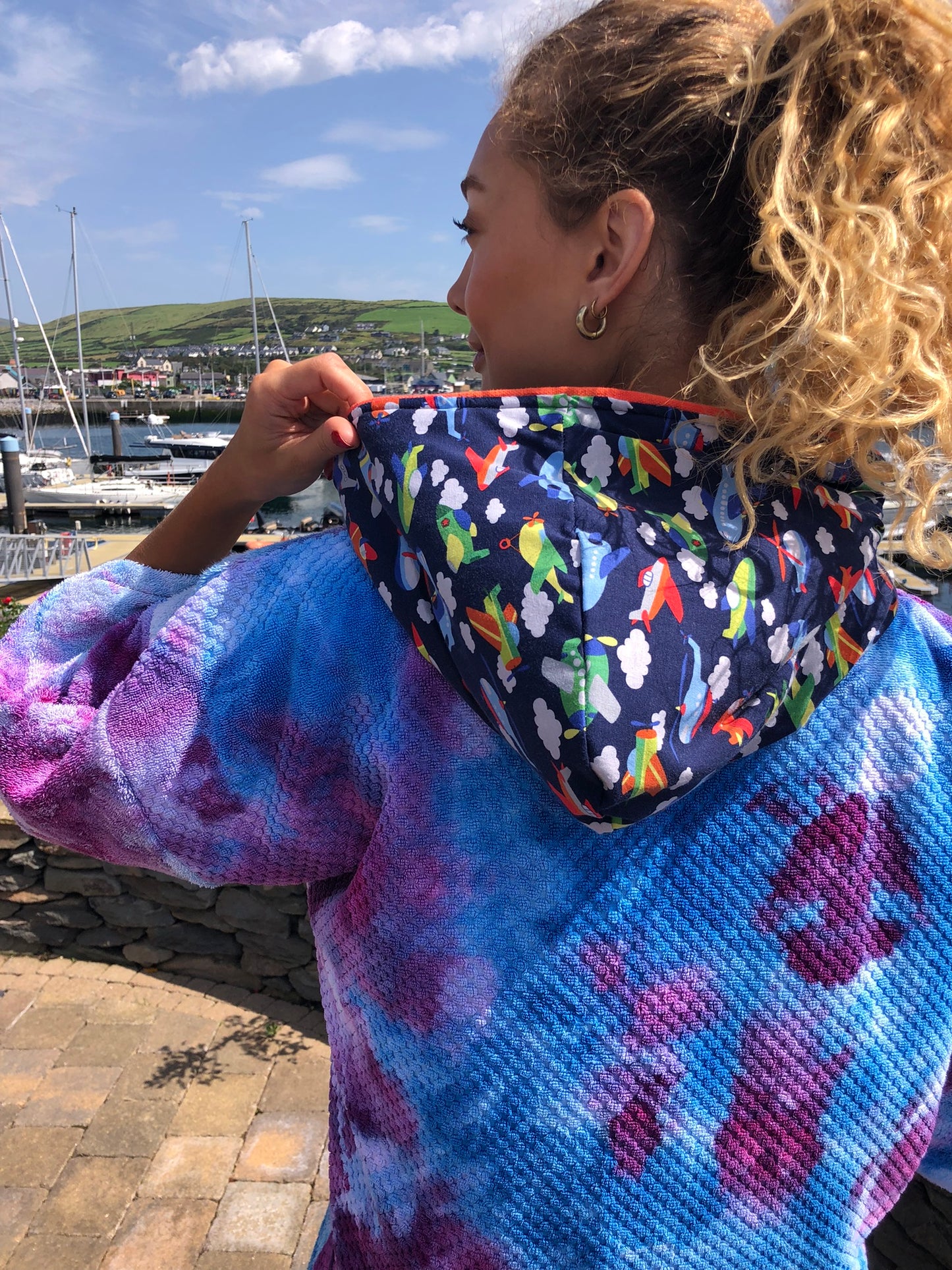 Ice-Dyed Swim Poncho / Swimrobe - Adult size